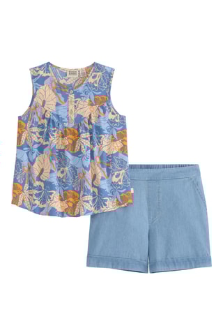 Blouse et short - Bleu clair