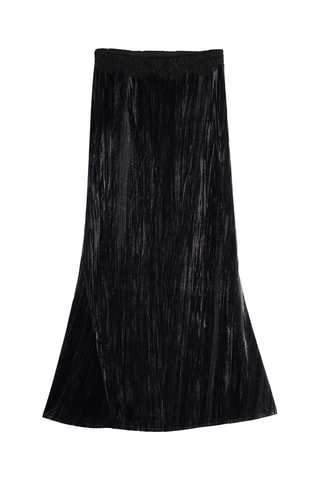 Jupe longue en velours - Noir