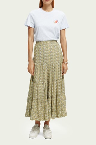 Jupe longue - Moutarde et turquoise