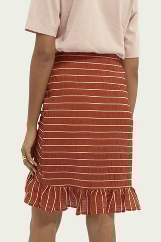 Jupe droite taille haute - Rouge brique