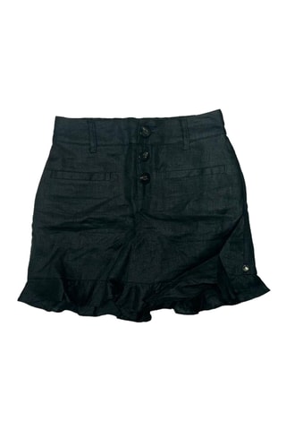 Jupe-short en lin - Noir