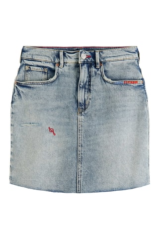 Minijupe en jean et coton biologique - Bleu clair