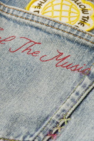 Minijupe en jean et coton biologique - Bleu clair