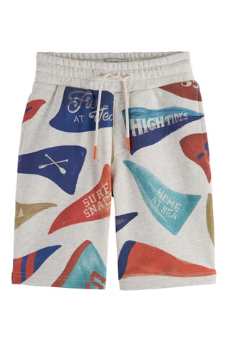 Short - Gris clair chiné et bleu foncé