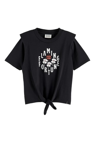 T-shirt noué en coton biologique - Noir