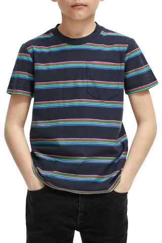 T-shirt en coton biologique - Noir et turquoise