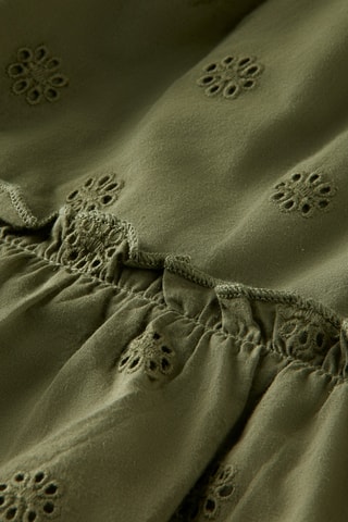 Jupe en broderie anglaise en coton biologique - Kaki