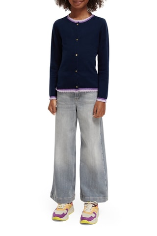 Gilet en coton biologique et laine - Bleu marine