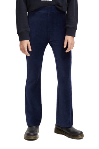 Legging taille haute en velours en coton biologique - Bleu marine