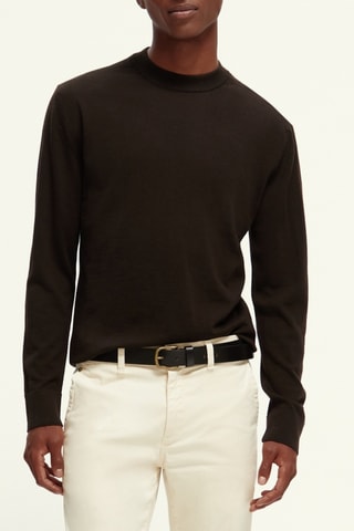 Pull en mérinos Essentials - Marron foncé