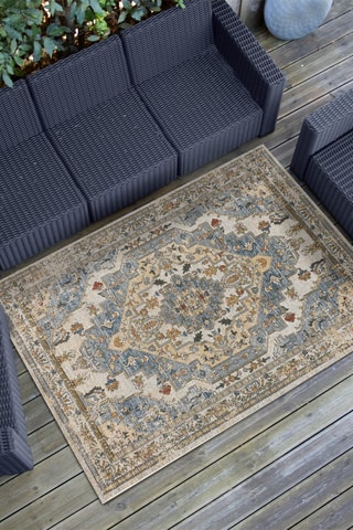 Tappeto Luna - Beige e blu