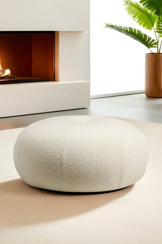 Pouf Tina - Blanc - Revêtement en polyester