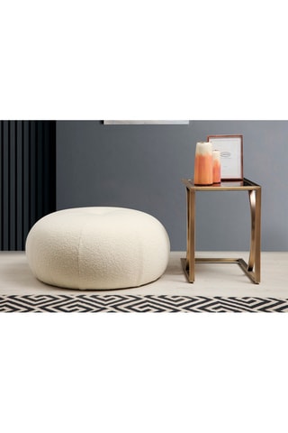 Pouf Tina - Blanc - Revêtement en polyester