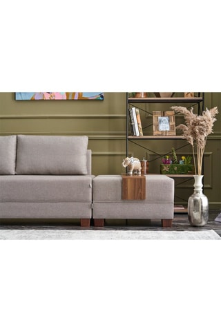 Canapé d'angle gauche convertible Fly - Crème - 3 places - Couchage 200 x 140 cm