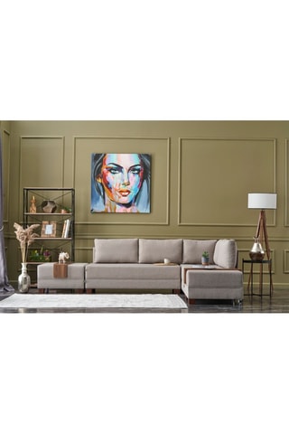 Canapé d'angle droit convertible Fly Crème