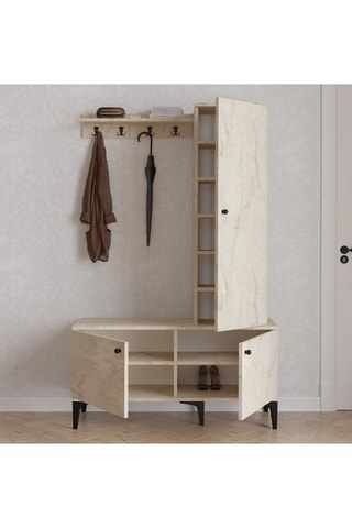 Meuble d'entrée 3 portes Lex - 110 x 175 x 40 cm