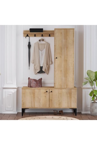 Meuble d'entrée 3 portes Lex - 110 x 175 x 40 cm