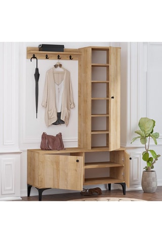 Meuble d'entrée 3 portes Lex - 110 x 175 x 40 cm