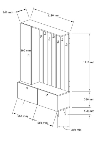 Meuble d'entrée Lala - 112 x 170 x 35 cm