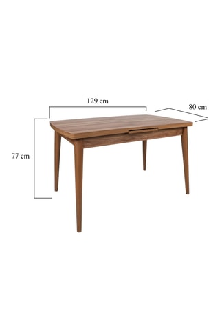 Table à manger extensible Inci 1141  - Longueur 129 à 170 cm