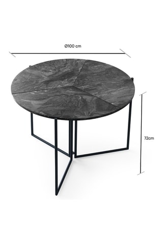 Table à manger pliable Yaprak  - 100 x 100 x 72 cm