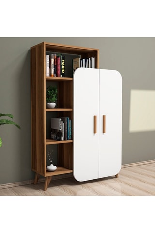 Bibliothèque et armoire intégrée 2 portes Form  - 90 x 140 x 32 cm