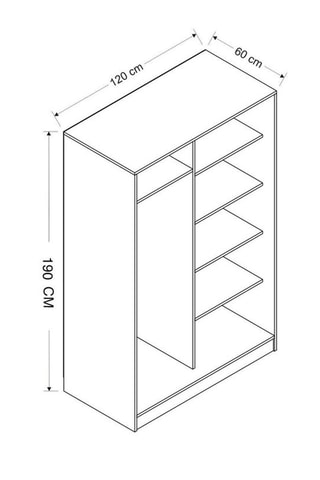 Armoire 2 portes - 120 x 190 x 60 cm