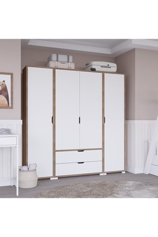 Armoire 4 portes Nisan - 140 x 182 x 45 cm