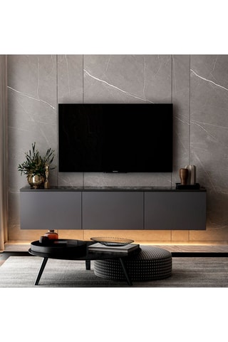 Meuble TV 3 abattants Neon Illuminated - 160 x 35 x 32 cm