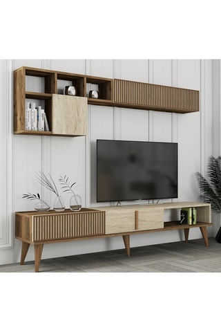 Meuble TV 2 abattants Milan - 180 x 40 x 35 cm