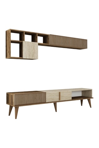 Meuble TV 2 abattants Milan - 180 x 40 x 35 cm