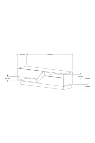 Meuble TV 2 abattants  - 160 x 45 x 40 cm