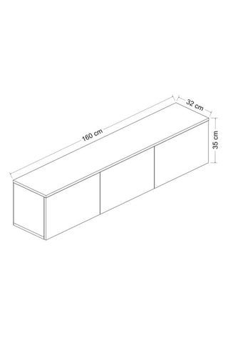 Meuble TV 3 abattants Neon - 160 x 35 x 32 cm