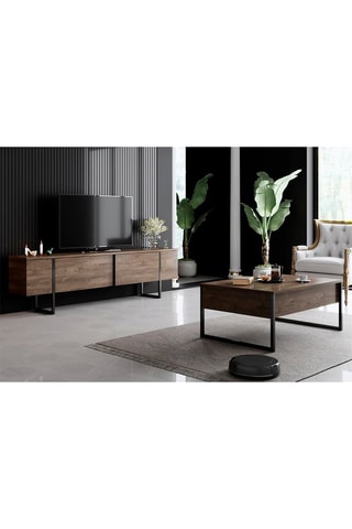 Meuble TV 2 abattants Luxe - 180 x 30 x 50 cm