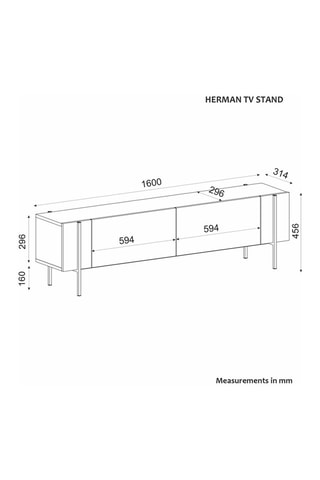 Meuble TV 2 abattants Herman - Imitation chêne