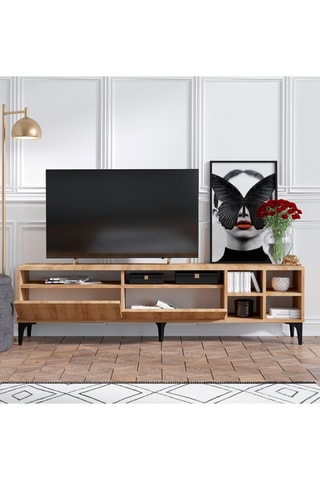 Meuble TV 2 abattants - 180 x 35 x 52 cm