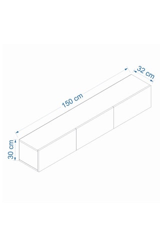 Meuble TV 3 abattants West - 150 x 30 x 32 cm