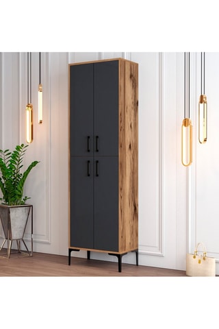 Meuble à chaussures 4 abattants Berlin - 60 x 200 x 35 cm