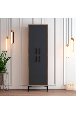 Meuble à chaussures 4 abattants Berlin - 60 x 200 x 35 cm