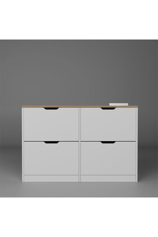 Meuble à chaussures 4 abattants Duru - 120,5 x 79,2 x 30 cm