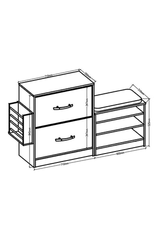 Meuble à chaussures 2 abattants Trend - 80 x 31 x 130 cm