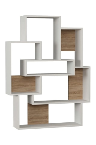 Bibliothèque Barce - Imitation chêne et blanc