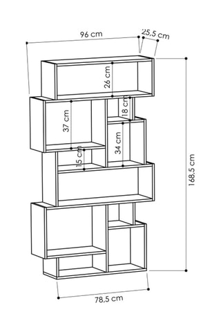 Bibliothèque - 25,5 x 96 x 168,5 cm
