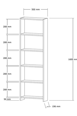 Bibliothèque New - 50 x 160 x 19,6 cm