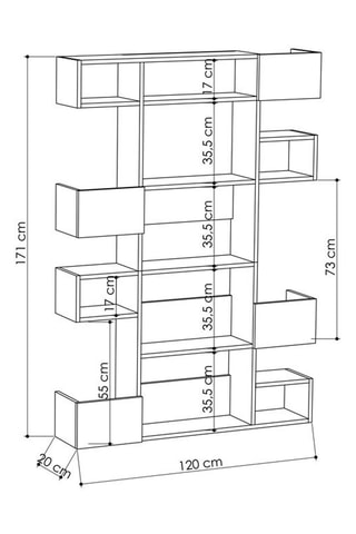 Bibliothèque Niho   - 120 x 20 x 171 cm
