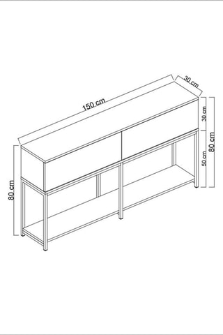 Console 2 abattants - 150 x 80 x 30 cm