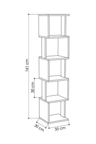 Etagère 5 niveaux - 37 x 161 x 30 cm