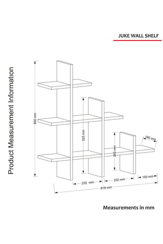 Etagère murale 3 niveaux Juke - 81,8 x 18 x 80 cm