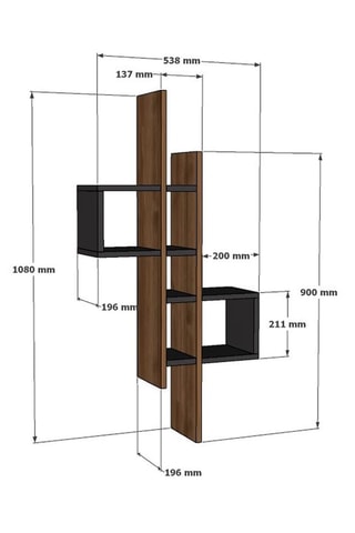 Etagère murale - 53,8 x 19,6 x 108 cm