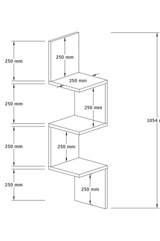 Etagère murale Zikzak - 25 x 105,4 x 25 cm